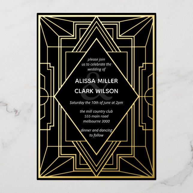 Art Deco Elegant Wedding Gold (Front)