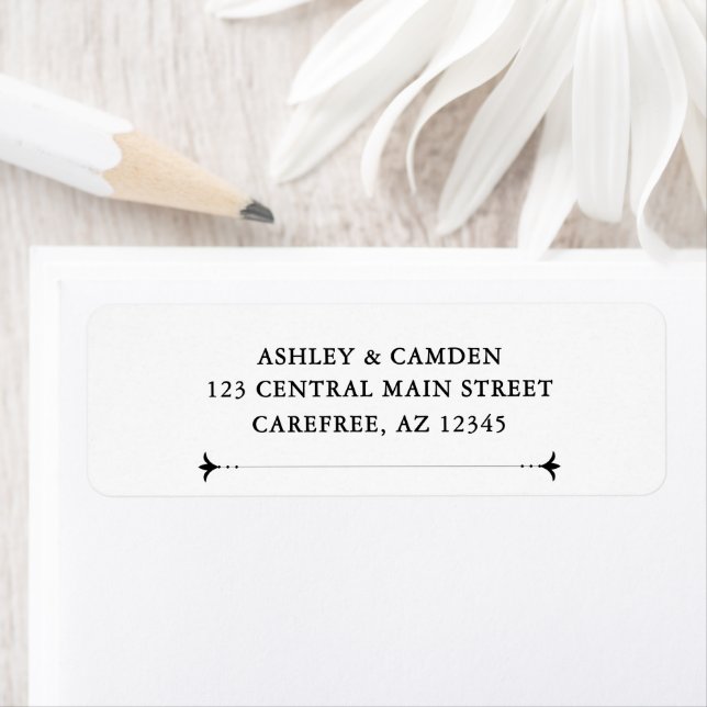 Art Deco Elegant Wedding Return Address Label (Insitu)