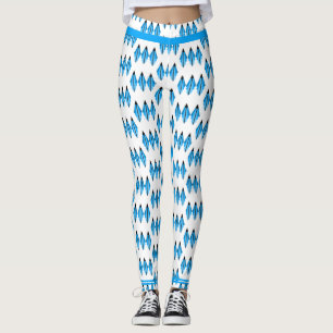 Art deco element in blue teal Leggings