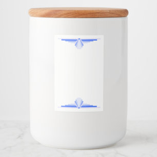 Art deco element in dark blue food label