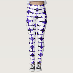 Art deco element in deep purple Leggings