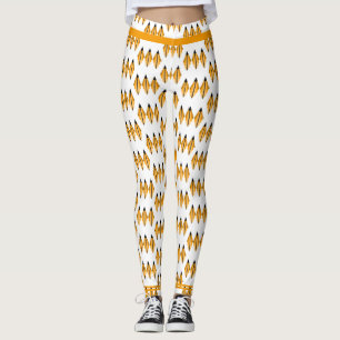 Art deco element in light orange Leggings