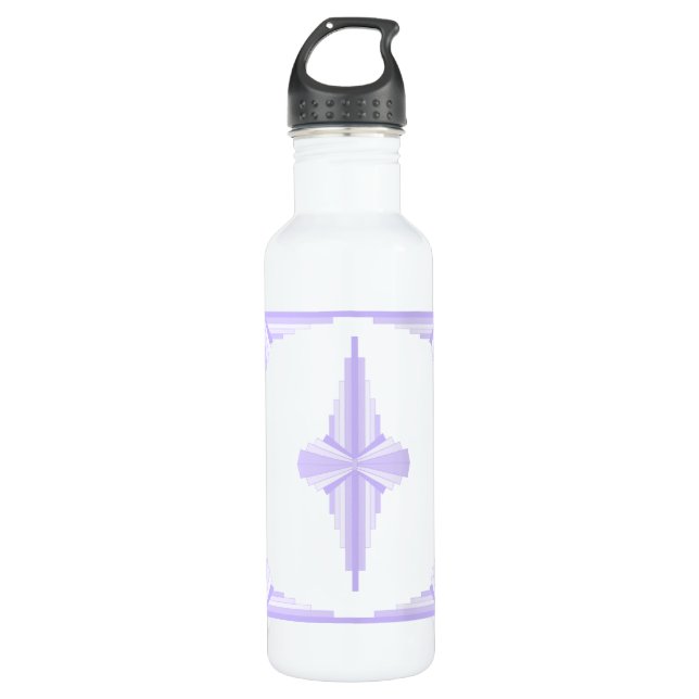 Art deco element in lilac & purple Water Bottle (Front)