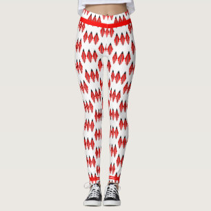 Art deco element in red Leggings