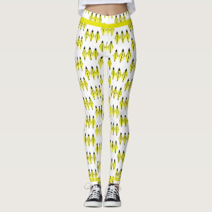 Art deco element in yellow Leggings