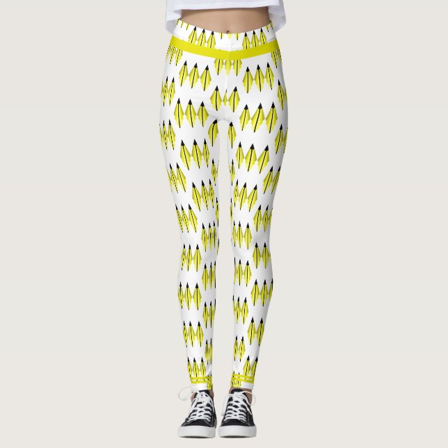 Art deco element in yellow Leggings (Front)