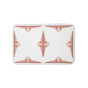 Art deco elements in a rose gold palette bath mat