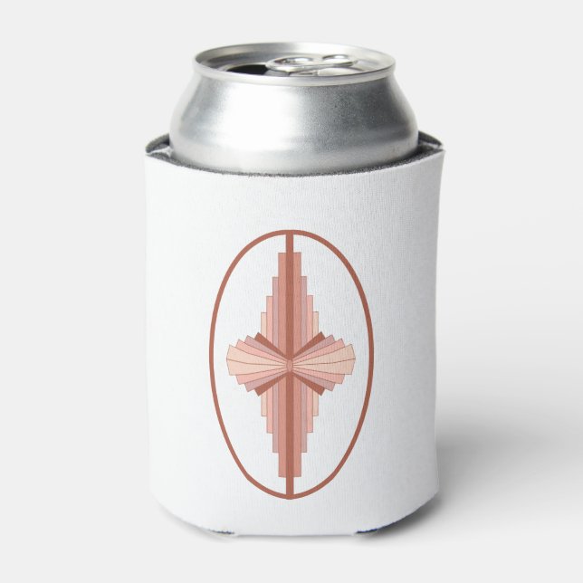 Art deco elements in a rose gold palette can cooler (Can Front)