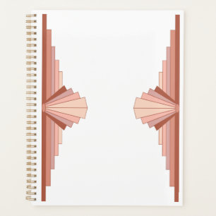 Art deco elements in a rose gold palette planner