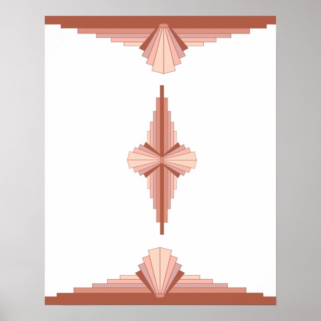 Art deco elements in a rose gold palette poster (Front)