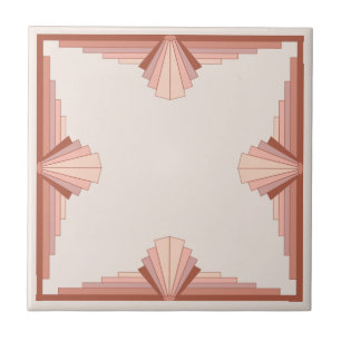 Art deco elements in a rose gold palette tile