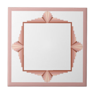 Art deco elements in a rose gold palette tile