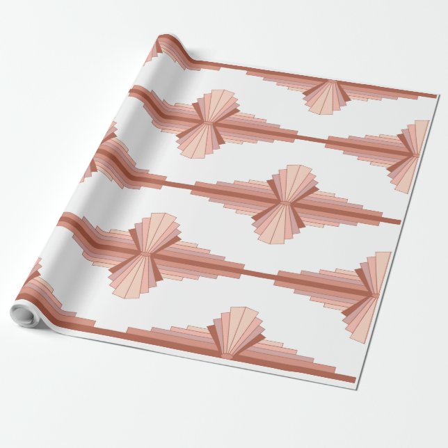 Art deco elements in a rose gold palette wrapping paper (Unrolled)