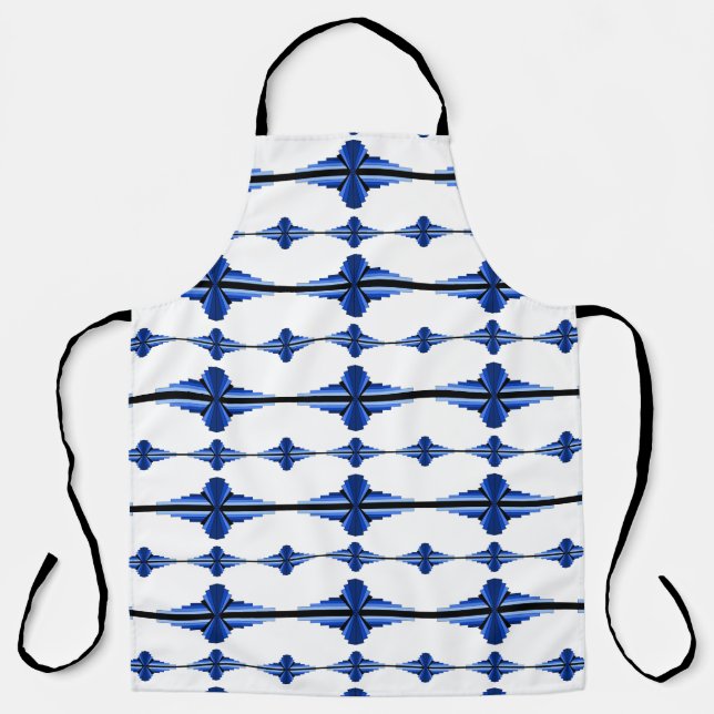 Art deco elements in dark blue apron (Front)