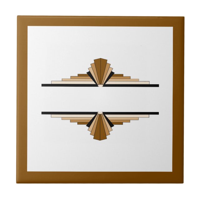 Art deco elements in dark & light tan tile (Front)