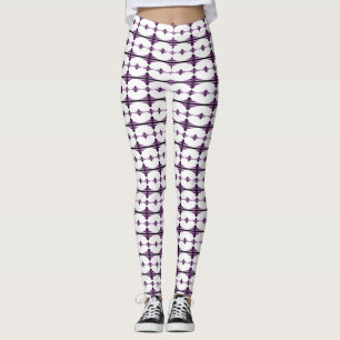 Art deco elements in dark plum leggings