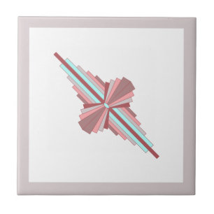 Art deco elements in dark rose & blue tile