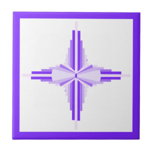 Art deco elements in deep and light purples tile