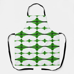 Art deco elements in deep green apron