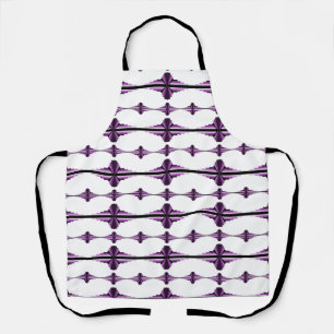 Art deco elements in deep plum apron