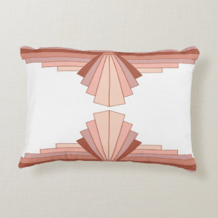 Art deco elements in full rose gold accent pillow