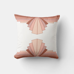Art deco elements in full rose gold throw pillow