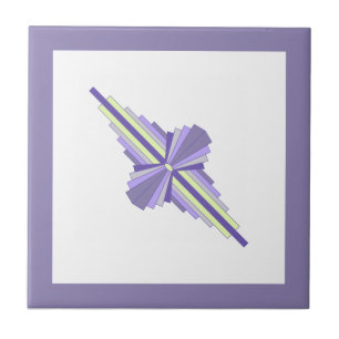 Art deco elements in grape, lemon & lilac tile