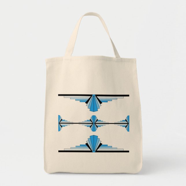 Art deco elements in pastel blue tote bag (Front)