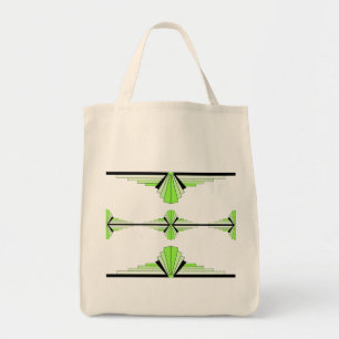Art deco elements in pastel green tote bag
