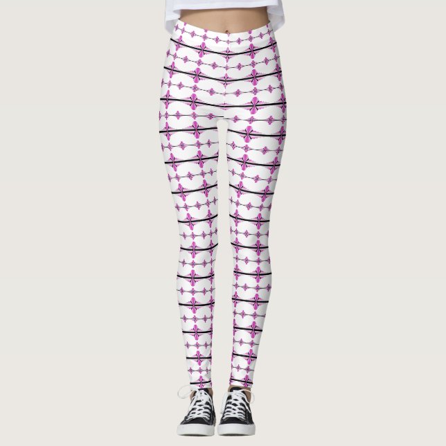 Art deco elements in pastel pink leggings (Front)