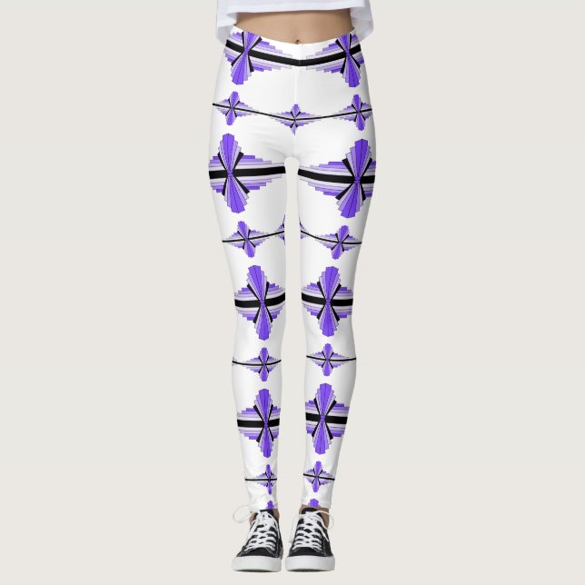 Art deco elements in pastel purple leggings (Front)
