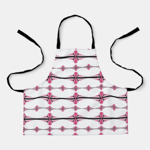 Art deco elements in pastel rose apron