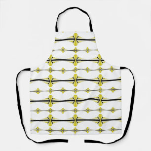 Art deco elements in pastel yellow apron