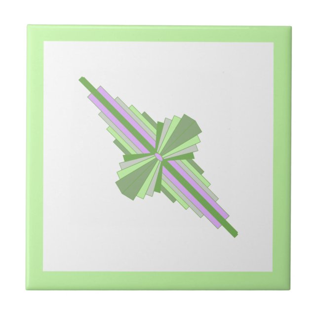 Art deco elements in pink & greens tile (Front)