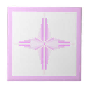 Art deco elements in pink tile