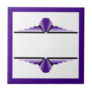 Art deco elements in purple tile