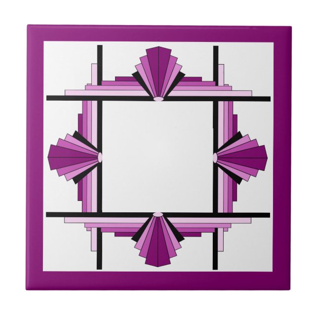 Art deco elements in raspberry & pink tile (Front)