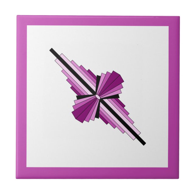 Art deco elements in raspberry & pink tile (Front)