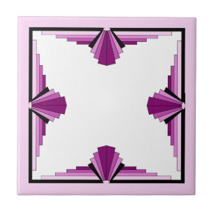 Art deco elements in raspberry & pink tile