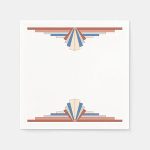 Art deco elements in rose gold & blue12d napkin