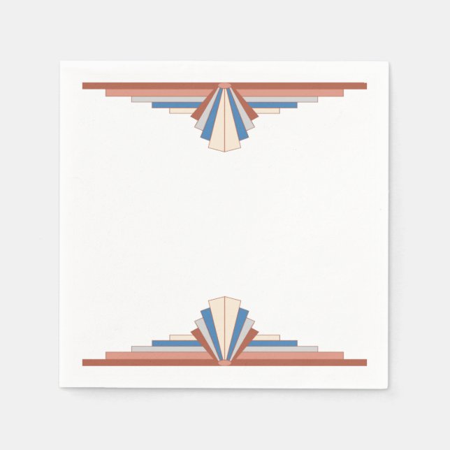 Art deco elements in rose gold & blue12e napkin (Front)