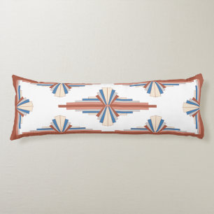 Art deco elements in rose gold,brown & blue body pillow