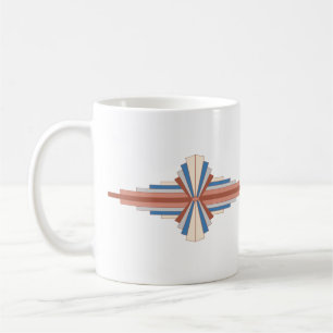 Art deco elements in rose gold, brown & blue coffee mug