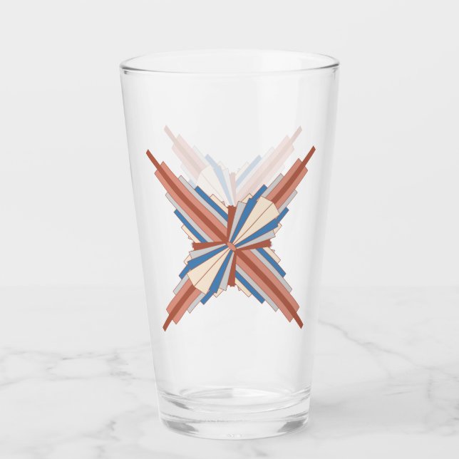 Art deco elements in rose gold,brown & blue glass (Front)