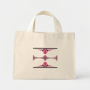 Art deco elements in rose pink mini tote bag