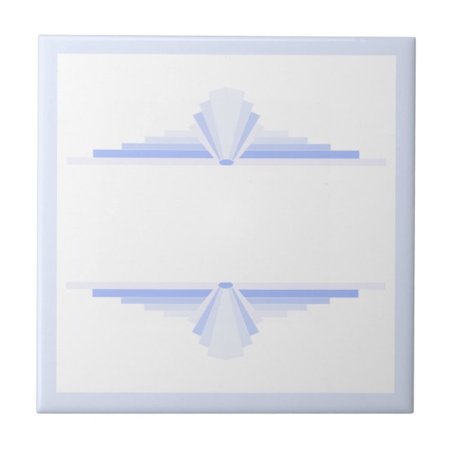 Art deco elements in soft cornflower blue tile (Front)