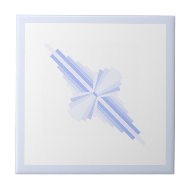 Art deco elements in soft cornflower blue tile (Front)