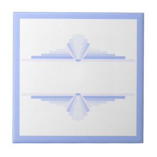 Art deco elements in soft cornflower blue tile