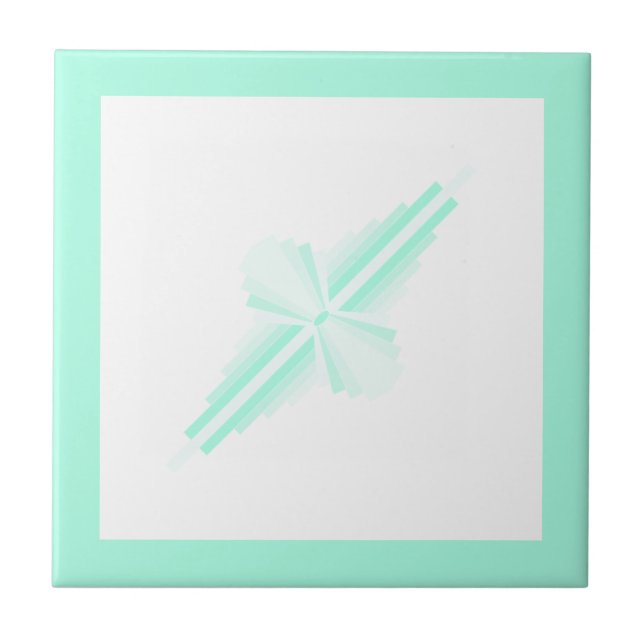 Art deco elements in soft teal green tile (Front)