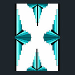 Art deco elements in teal green poster<br><div class="desc">A classic art deco style pattern created in teal green. The art deco style was popularized during the 1920s and 1930s.</div>